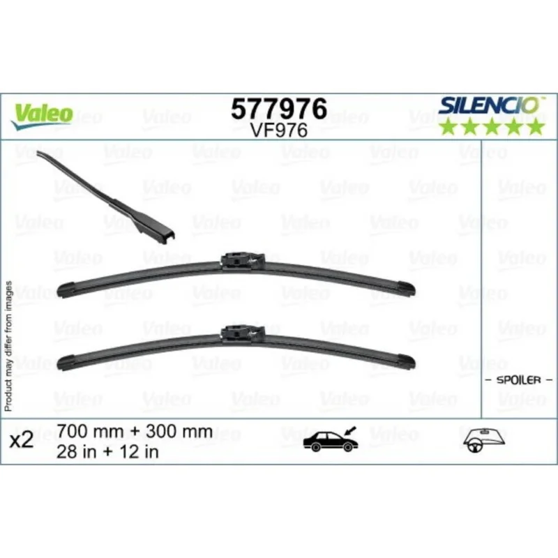 Pióra wycieraczek przód Valeo Silencio Flat do Renault Clio 5 hatchback 2019- - 700 mm & 300 mm (2 szt) Bestseller