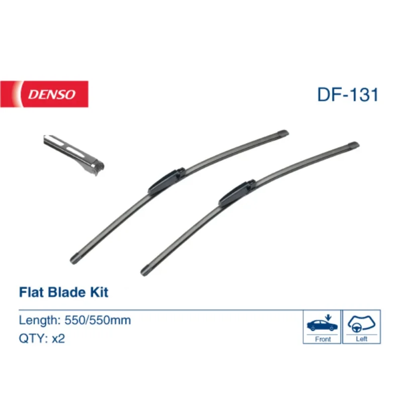 Wybór klientów Pióra wycieraczek przód Denso Flat do Audi A4 Avant B6 | B7 kombi 11.2003-06.2008 polaczenie pin lock 2003-2008 - 550 mm & 550 mm (2 szt)