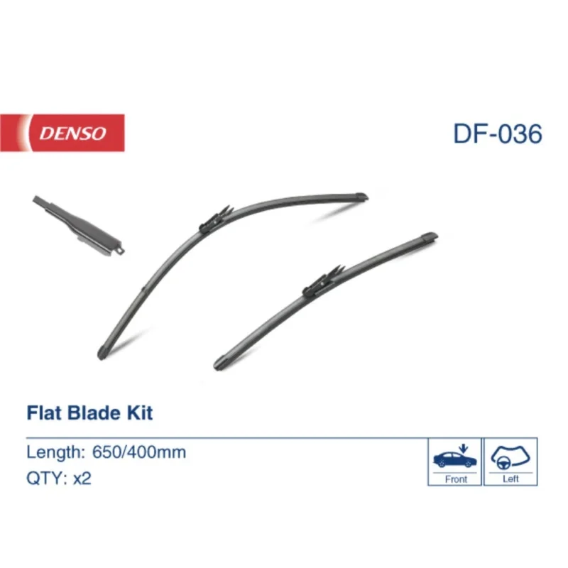 Ekspresowa dostawa Pióra wycieraczek przód Denso Flat do Opel Corsa D 4 hatchback 2006-2015 - 650 mm & 400 mm (2 szt)