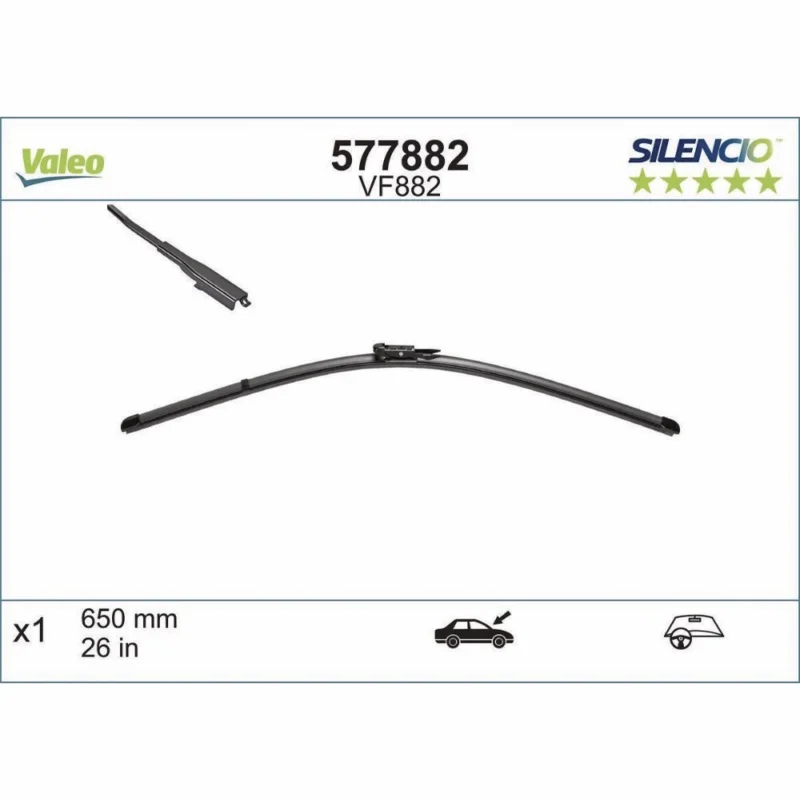 Pióra wycieraczek przód Valeo Silencio Flat do Toyota Aygo 2 B4 hatchback 2014-2022 - 650 mm (1 szt) Taniej