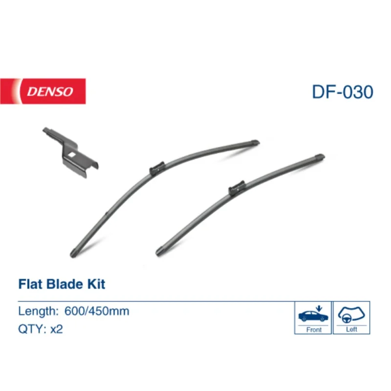 Pióra wycieraczek przód Denso Flat do VW Touran I 1 MPV 06.2006-05.2010 polaczenie przycisk 2006-2010 - 600 mm & 450 mm (2 szt) Nie przegap