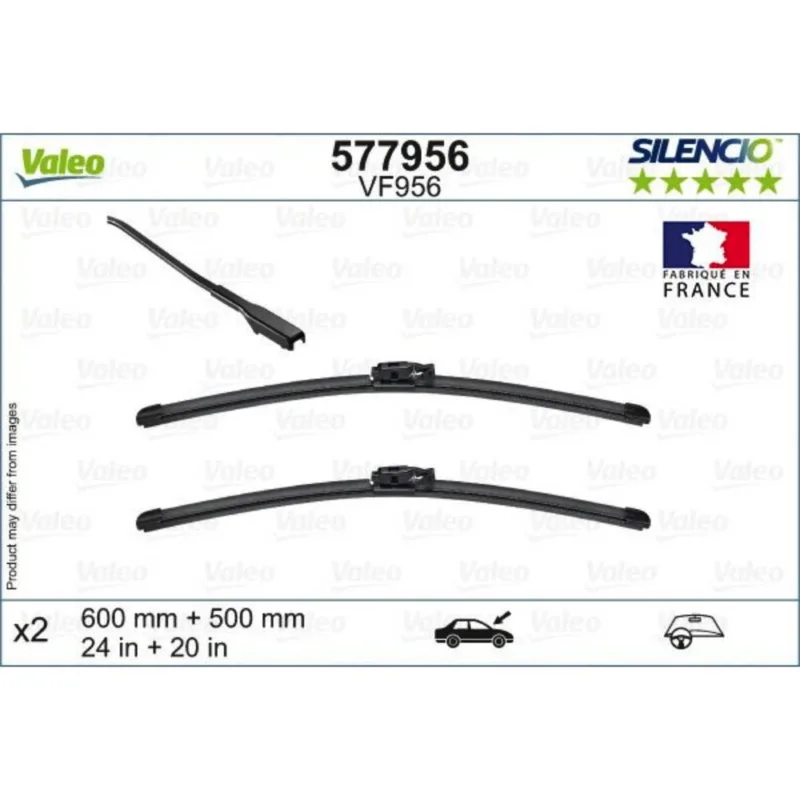 Nowy Pióra wycieraczek przód Valeo Silencio Flat do BMW X2 U10 SUV 2023- - 600 mm & 500 mm (2 szt)