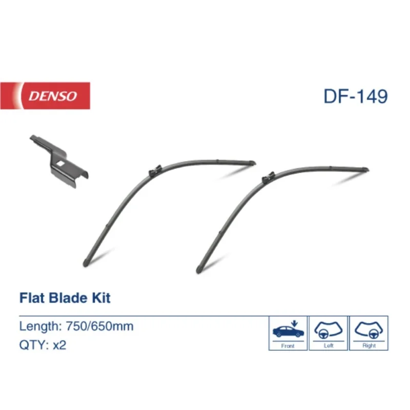 Pióra wycieraczek przód Denso Flat do Peugeot 308 1 SW kombi 2007-2013 - 750 mm & 650 mm (2 szt) Ekspresowa dostawa