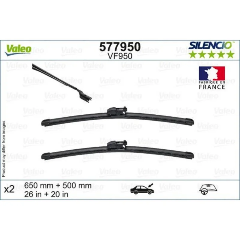 Pióra wycieraczek przód Valeo Silencio Flat do BMW X4 G02 SUV 2018- - 650 mm & 500 mm (2 szt) Hit cenowy