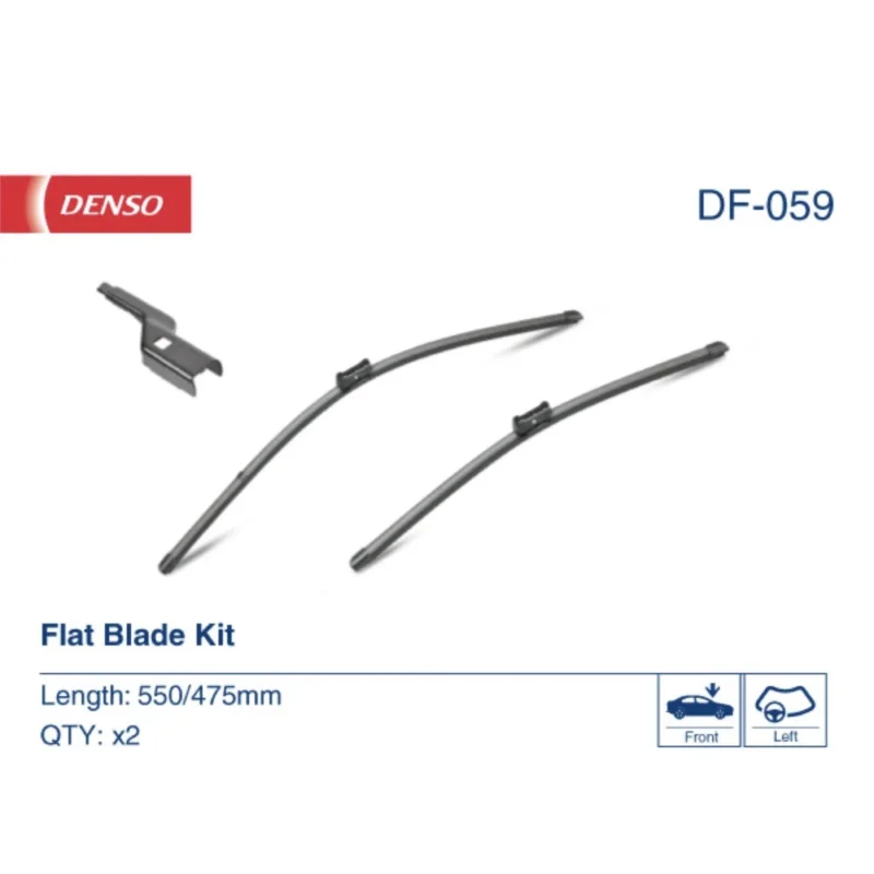 Pióra wycieraczek przód Denso Flat do Mercedes Klasa GLK X204 SUV 02.2014-12.2015 polaczenie przycisk 2014-2015 - 550 mm & 475 mm (2 szt) Okazja