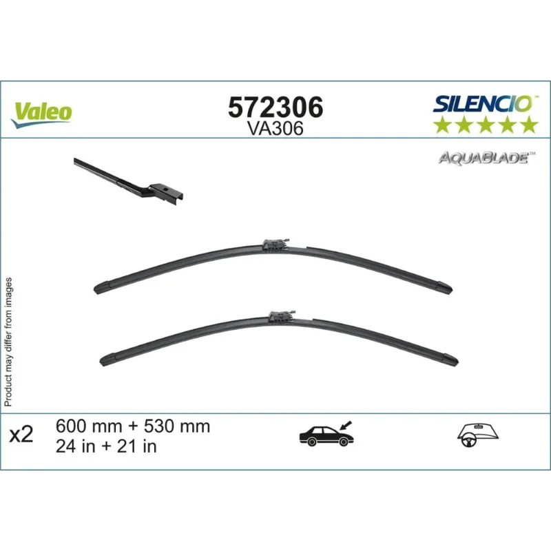 Pióra wycieraczek przód Valeo Aqua Blade do Mercedes Klasa E T-Model S213 kombi 06.2016-01.2019 tylna wycieraczka 300 mm | ze zintegrowanym spryskiwaczem 2016-2019 - 600 mm & 530 mm (2 szt) Do wyczerpania zapasów