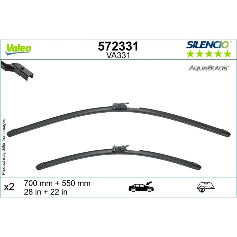 Premium Pióra wycieraczek przód Valeo Aqua Blade do BMW iX I20 SUV 2021- - 700 mm & 550 mm (2 szt)