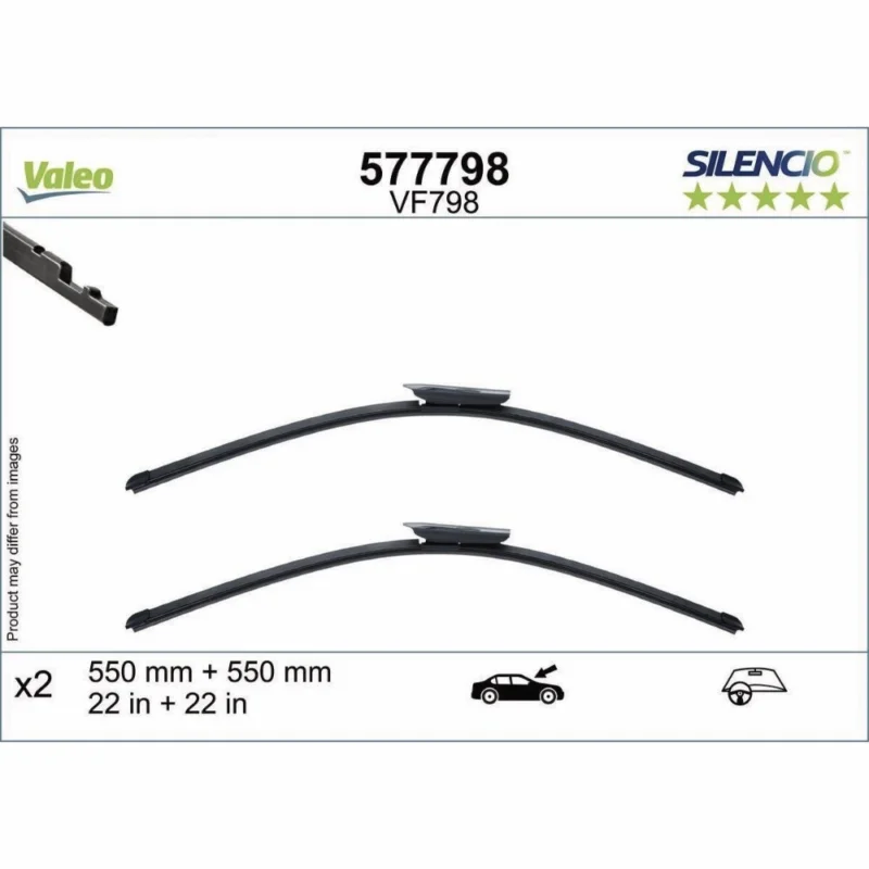 Hit sprzedaży Pióra wycieraczek przód Valeo Silencio Flat do Mercedes Klasa GLC X254 SUV 2022- - 550 mm & 550 mm (2 szt)
