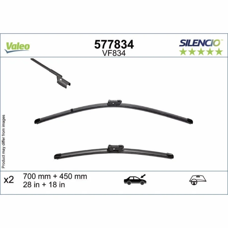 Ostatnia szansa Pióra wycieraczek przód Valeo Silencio Flat do Skoda Enyaq Coupe IV SUV 2020- - 700 mm & 450 mm (2 szt)
