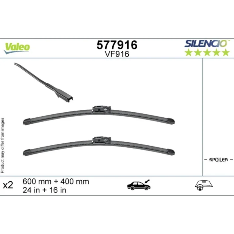 Zamów teraz Pióra wycieraczek przód Valeo Silencio Flat do Dacia Logan 3 LJI sedan 2021- - 600 mm & 400 mm (2 szt)