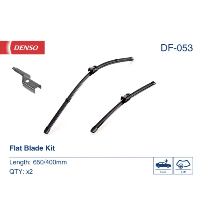 Łatwy zwrot Pióra wycieraczek przód Denso Flat do Toyota Avensis 3 T27 kombi 2015-2018 - 650 mm & 400 mm (2 szt)