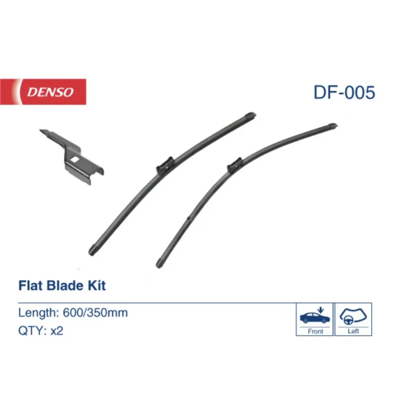 Pióra wycieraczek przód Denso Flat do Fiat 500 EU hatchback | cabrio 2007-2020 - 600 mm & 350 mm (2 szt) Hit sprzedaży
