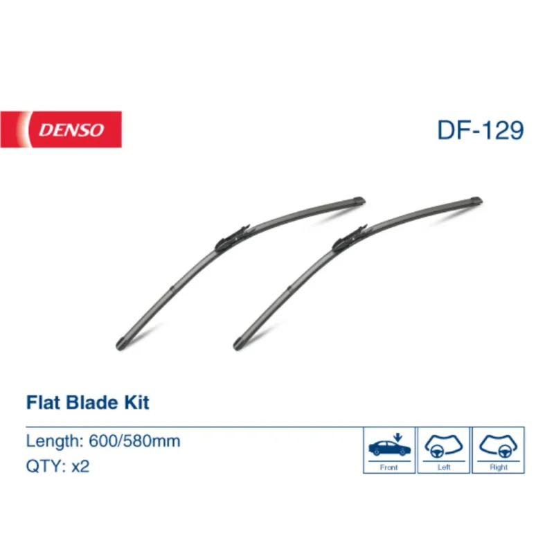 Pióra wycieraczek przód Denso Flat do BMW Seria 5 E61 Touring kombi 2003-2010 - 600 mm & 580 mm (2 szt) Ostatnie sztuki