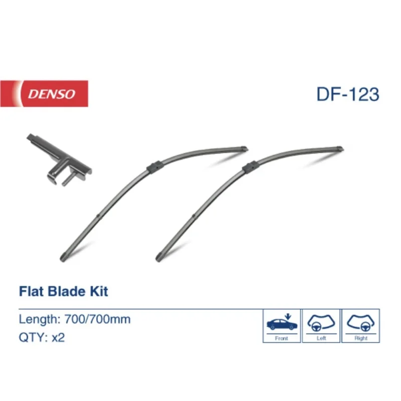 Tani Pióra wycieraczek przód Denso Flat do SEAT Alhambra 2 MPV 7V9 polaczenie boczne 2001-2010 - 700 mm & 700 mm (2 szt)