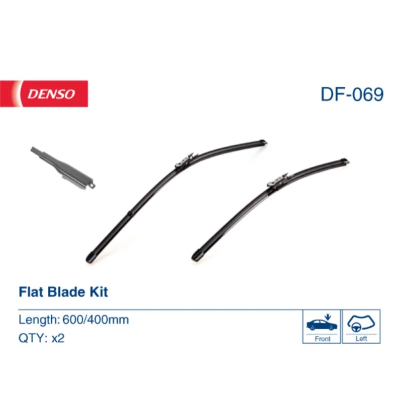 Pióra wycieraczek przód Denso Flat do BMW Seria 3 E92 | E93 coupe | cabrio 09.2009-10.2013 polaczenie waskie 2009-2013 - 600 mm & 400 mm (2 szt) Hit cenowy