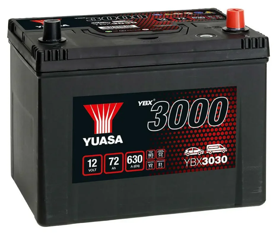 Akumulator72AH/630A P+ YUASA YBX3030 Ograniczona ilość