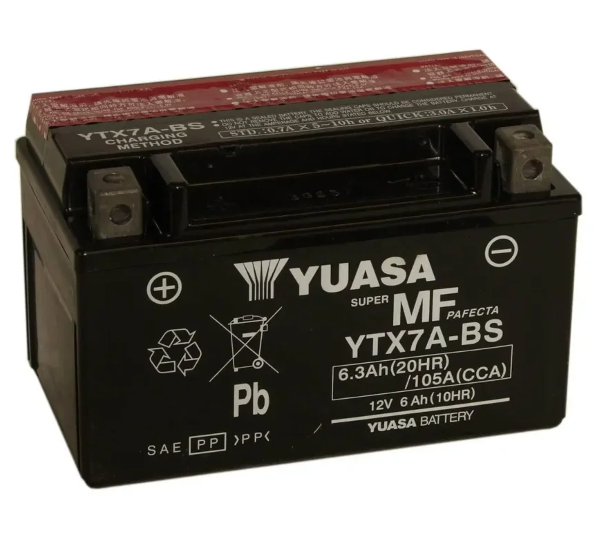 Darmowy zwrot Akumulator 6Ah/105A L+ YUASA YTX7A-BS
